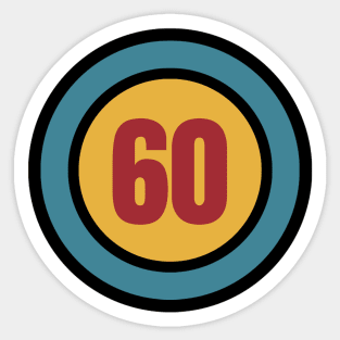 The Number 60 - sixty - sixtieth - 60th Sticker